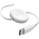 Висувний Кабель UGREEN USB-C 100W PD 3.0: Швидка Зарядка. (Білий)
