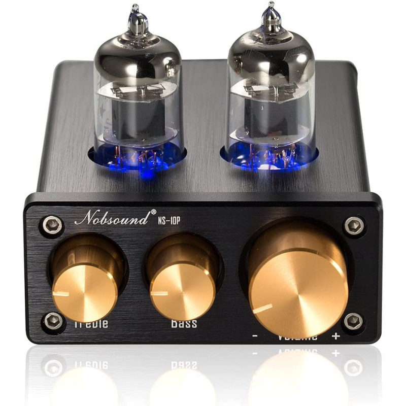 Міні-Ламповий Підсилювач Nobsound Hi-Fi Stereo: З Керуванням Басами та ВЧ (Чорний)