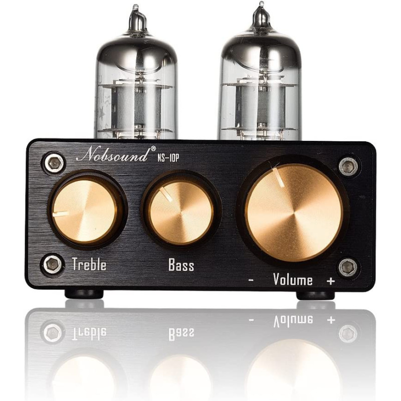 Міні-Ламповий Підсилювач Nobsound Hi-Fi Stereo: З Керуванням Басами та ВЧ (Чорний)