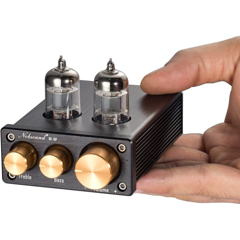 Міні-Ламповий Підсилювач Nobsound Hi-Fi Stereo: З Керуванням Басами та ВЧ (Чорний)