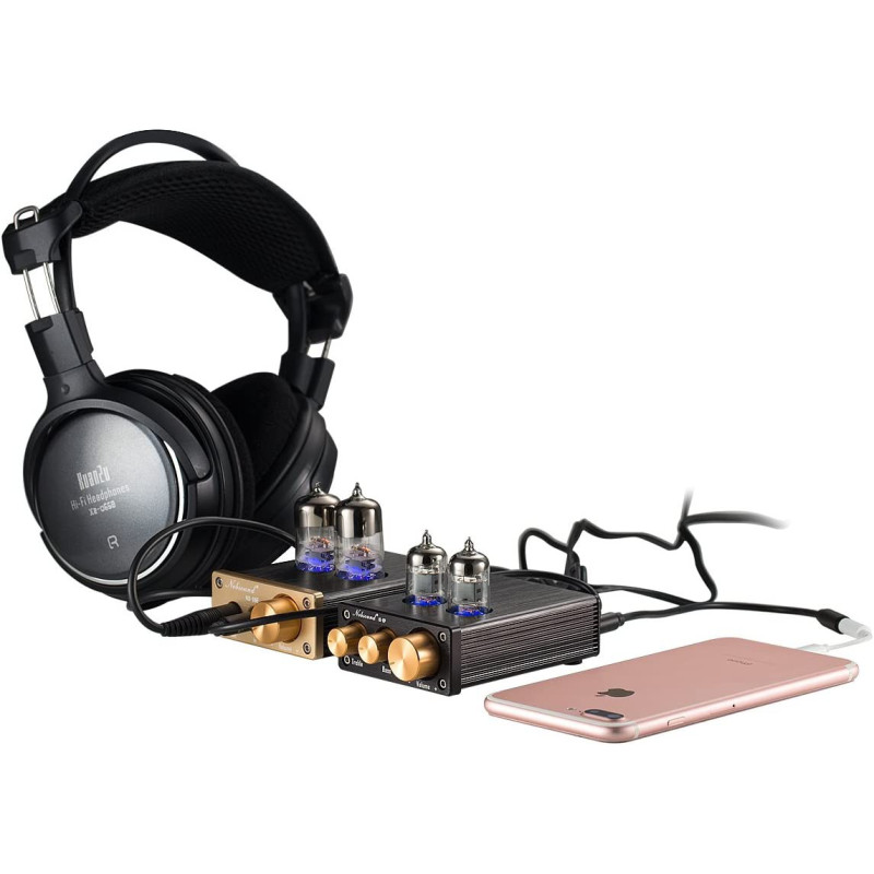 Міні-Ламповий Підсилювач Nobsound Hi-Fi Stereo: З Керуванням Басами та ВЧ (Чорний)