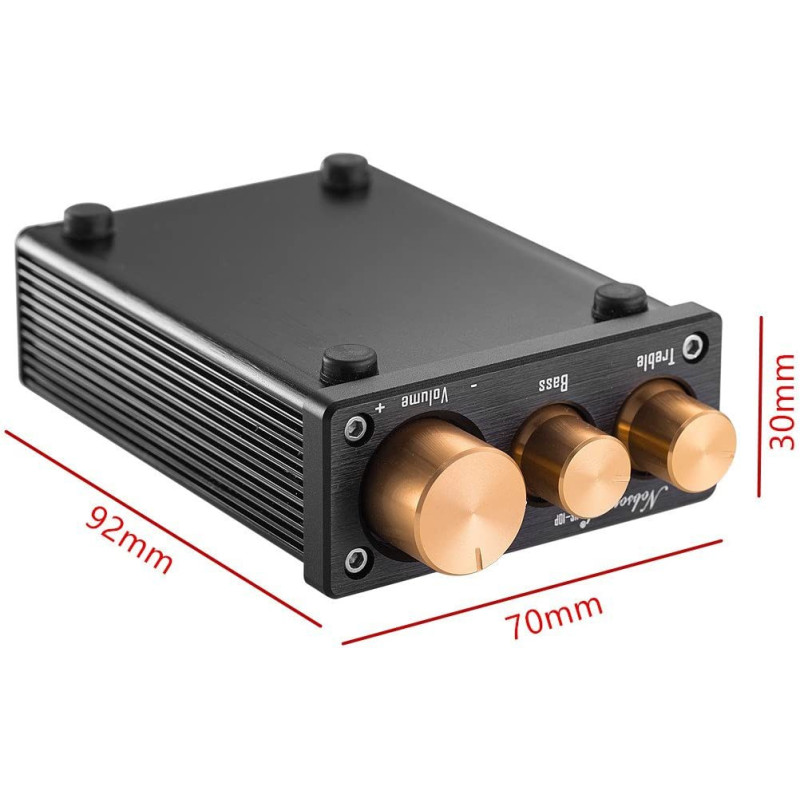 Міні-Ламповий Підсилювач Nobsound Hi-Fi Stereo: З Керуванням Басами та ВЧ (Чорний)