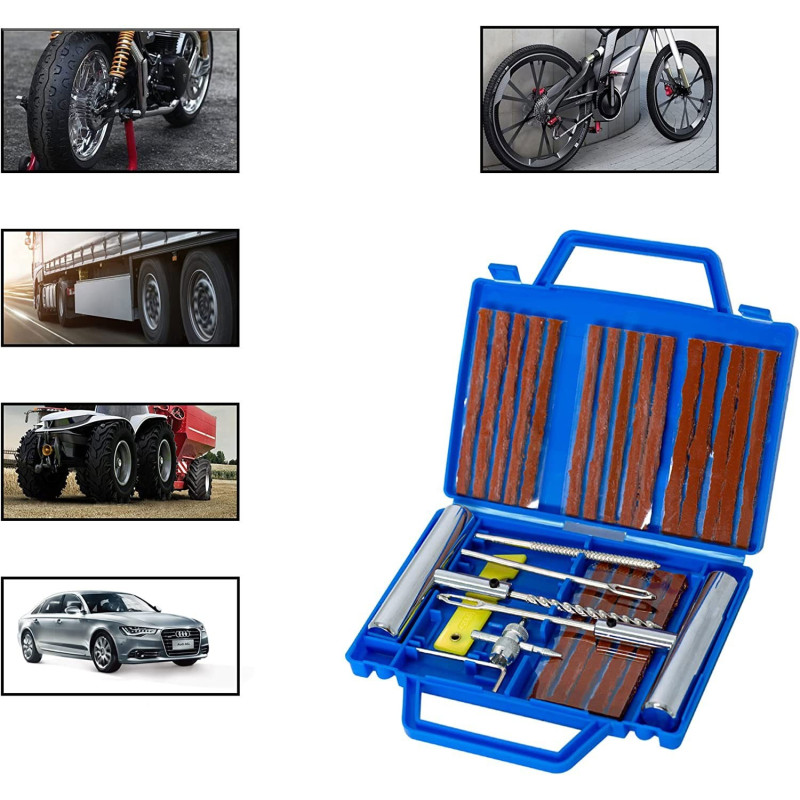 Набір для ремонту проколів шин NINABEI Tire Repair Kit: 20 ремонтних смужок. (Синій)