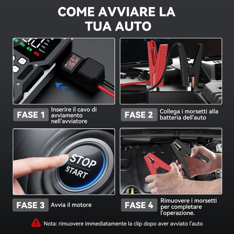 Пусковий пристрій Acezuk 8000А + Компресор 150 PSI: Бустер для будь-яких двигунів (12V)