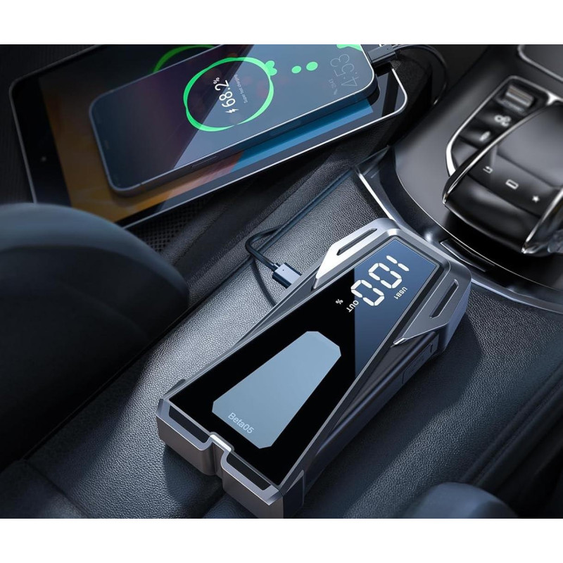 Автомобільний Аварійний Стартер (Джамп-Стартер) 5000 А, 23800 мАh для 10.0L Дизель. (Чорний)