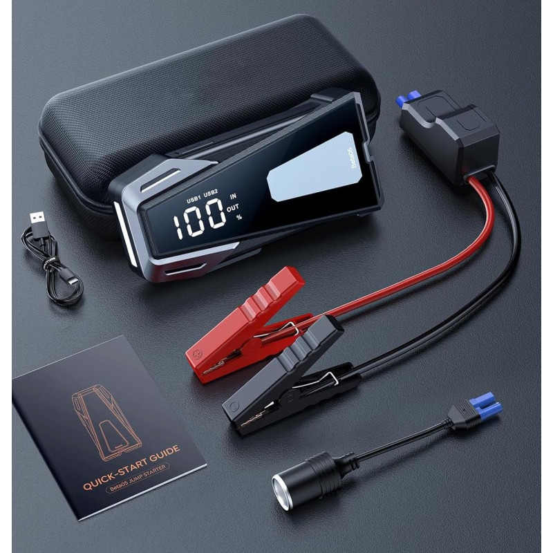 Автомобільний Аварійний Стартер (Джамп-Стартер) 5000 А, 23800 мАh для 10.0L Дизель. (Чорний)