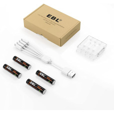 Акумуляторні Батарейки USB AAA 1.5 В: Літій-іонні, 900 мВт·год, Зарядка через Micro USB. (4 шт.)