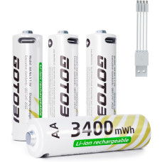 Акумуляторні Батарейки GOTOBI USB AA 1.5V: 3400 мВт·год, 4 шт. з Кабелем. (4 шт.)