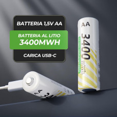 Акумуляторні Батарейки GOTOBI USB AA 1.5V: 3400 мВт·год, 4 шт. з Кабелем. (4 шт.)