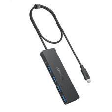 4-портовий USB-C Hub Anker, Адаптер USB 3.0, Ультратонкий, 5 Гбіт/с. Кабель 60 см. (Чорний)