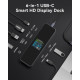Док-станція DOCKCASE Smart USB-C Hub 6-в-1 Pro: HDMI 4K@60Hz, Gigabit LAN, PD 100 Вт, OLED-Екран. (Сірий)