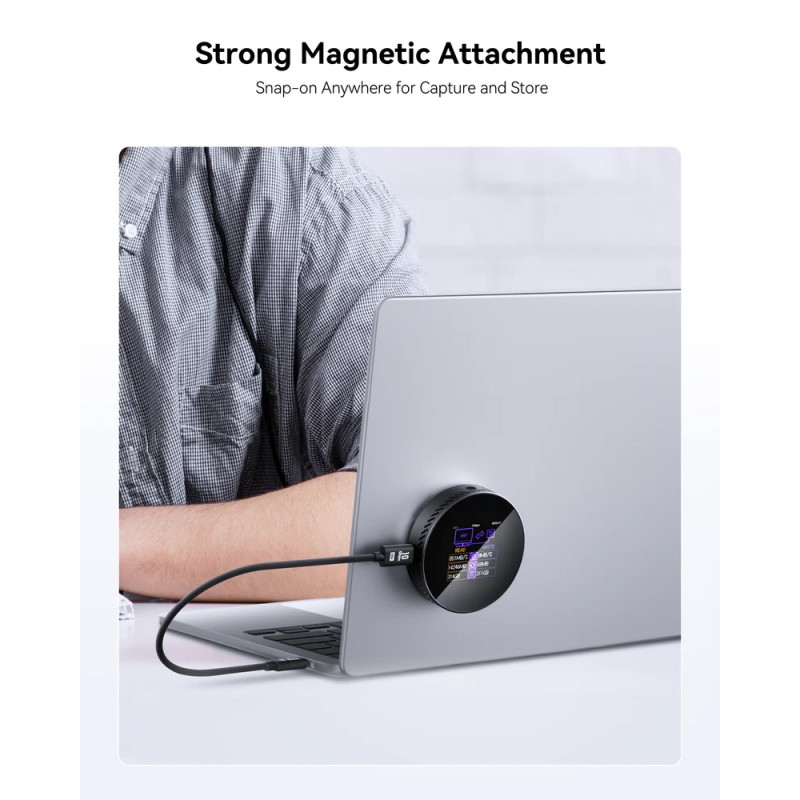 Магнітний Корпус для SSD Dockcase Smart MagSafe: M.2 NVMe, 100W PD, 10Gbps. ( Чорний матовий )