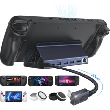 Док-станція iVANKY (8-в-1) для Steam Deck OLED, ROG Ally, Legion Go: HDMI 4K@60Hz, Gigabit LAN, 100 Вт PD. (Сірий)