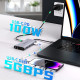 Подвійна Док-Станція UtechSmart 10-в-1: 4K 60 Hz HDMI, DisplayPort, 100W PD. (Сірий)