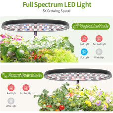 Гідропонна система Dryades: Розумний сад на 12 капсул з LED-освітленням. ( 1 пакет насіння включено) (Чорний)