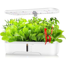 12-місна Система Гідропонічного Вирощування GOLUMUP з Висотою 50 см та Автотаймером.( 1 пакет насіння включено) (Білий)