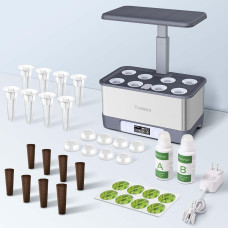 Гідропонна Система YOOCAA Smart Garden: Розумна Теплиця з Керуванням через Додаток ( 1 пакет насіння включено) (Світло-сірий)