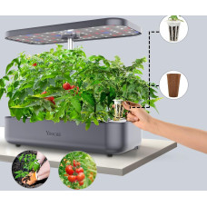Yoocaa 50 см: 12-місна Система Гідропоніки з Регульованою Висотою та 36 Вт LED.(1 пакет насіння включено) (Світло-сірий)