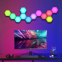 Шестигранні Світлодіодні RGB Панелі: Музична Синхронізація та Керування з Додатка. 6 шт (Білий)