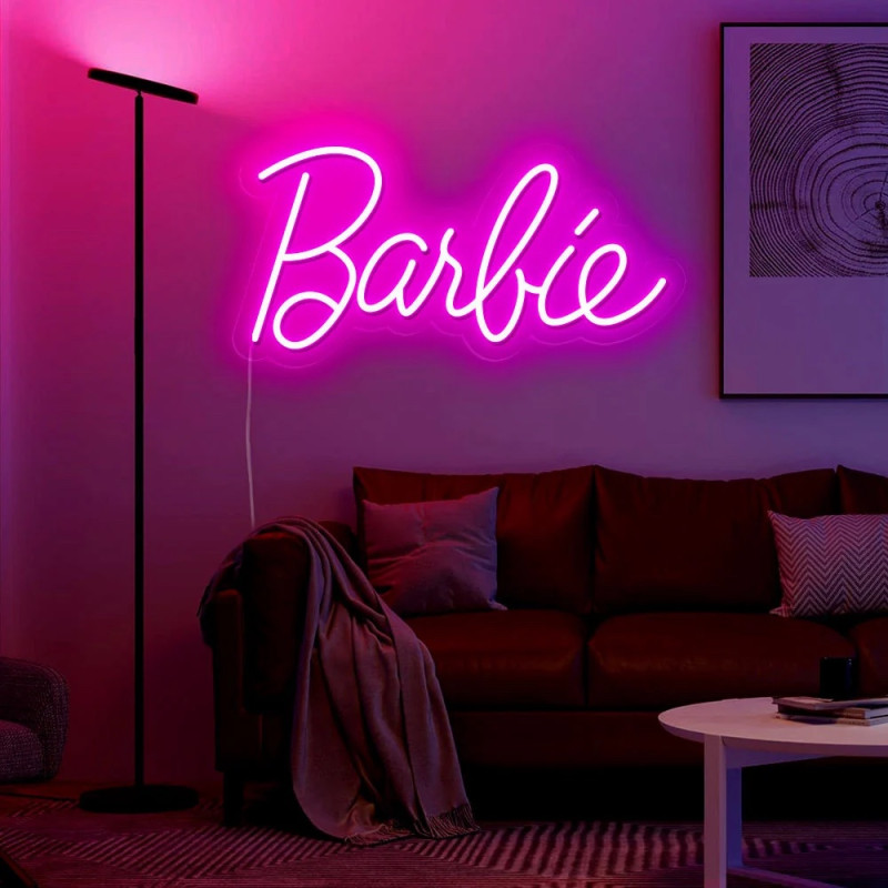 Неонова вивіска Barbie — гламурний LED декор для б'юті-зон, фотозон та стильних кімнат