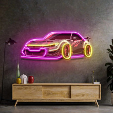 Неонова вивіска «Сміливий автомобіль» — LED декор з машинкою (Bold Automotive)
