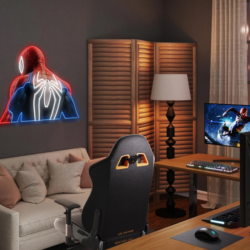 Неонова вивіска Neighborhood Spider-Man — LED декор для фанатів Людини-Павука та коміксів