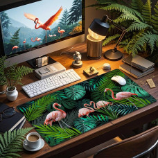 JIALONG XXL: Килимок для миші 900x400 мм, Нековзкий, Можна мити, Універсальний. (Фламінго)