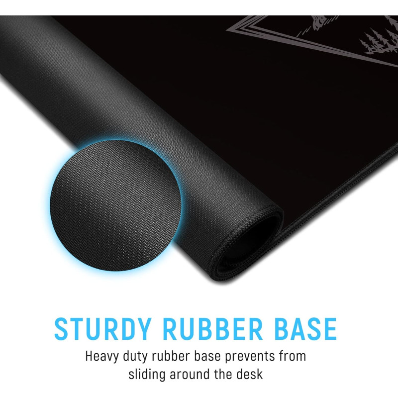 JIALONG XXL: Килимок для миші 900x400 мм, Нековзкий, Можна мити, Універсальний. (Сірий Вовк)