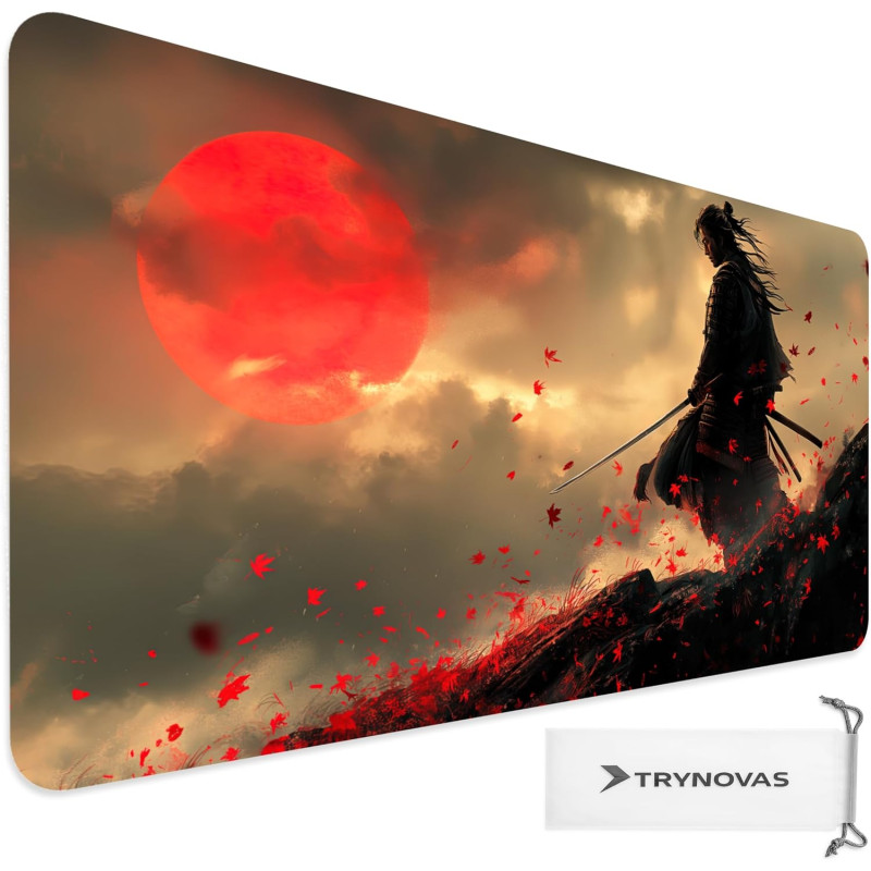 Килимок великий XXL (90x40 см): Самурай з катаною, Ultra HD 8K принт