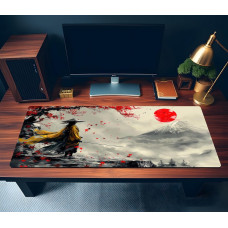 Килимок для миші великий XXL (90x40 см): Японський самурай та гора Фудзі