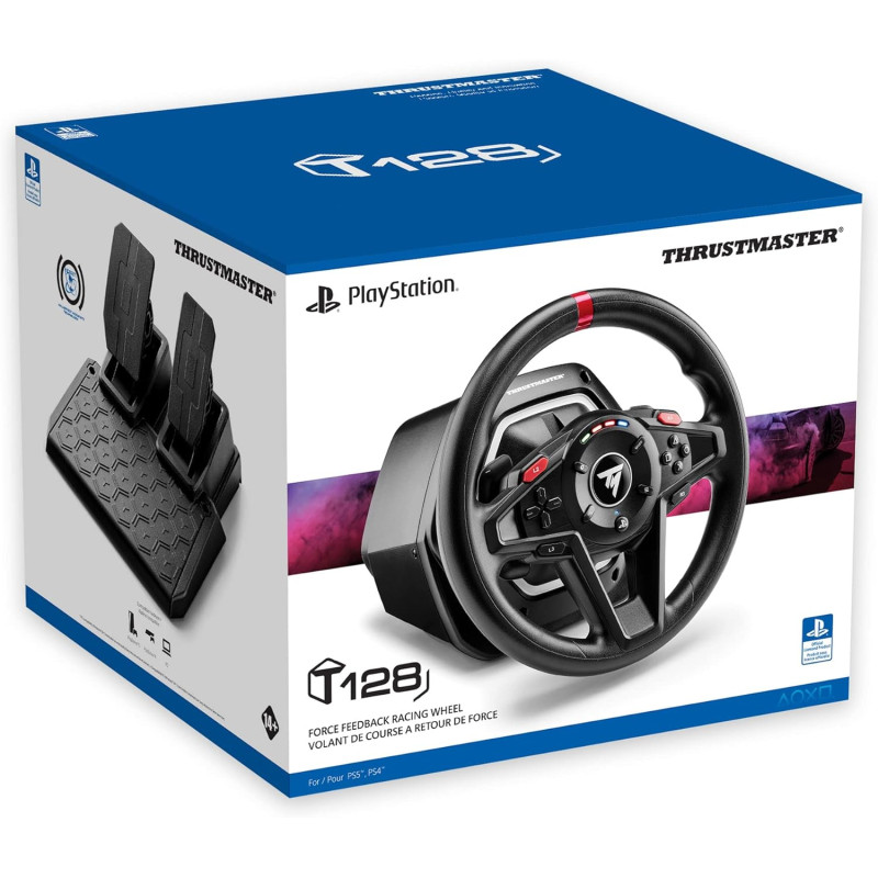 Ігрове кермо Thrustmaster T128 для PS5, PS4 та ПК: Магнітні педалі T2PM