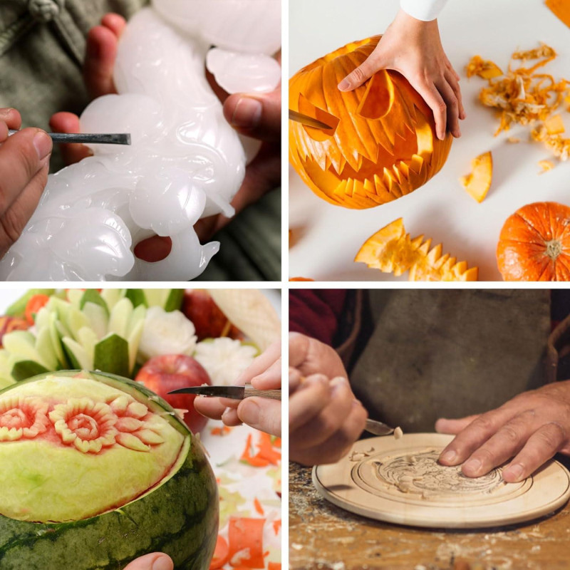 Набір для різьблення по дереву 15 шт: 4 ножі та стамески для майстрів