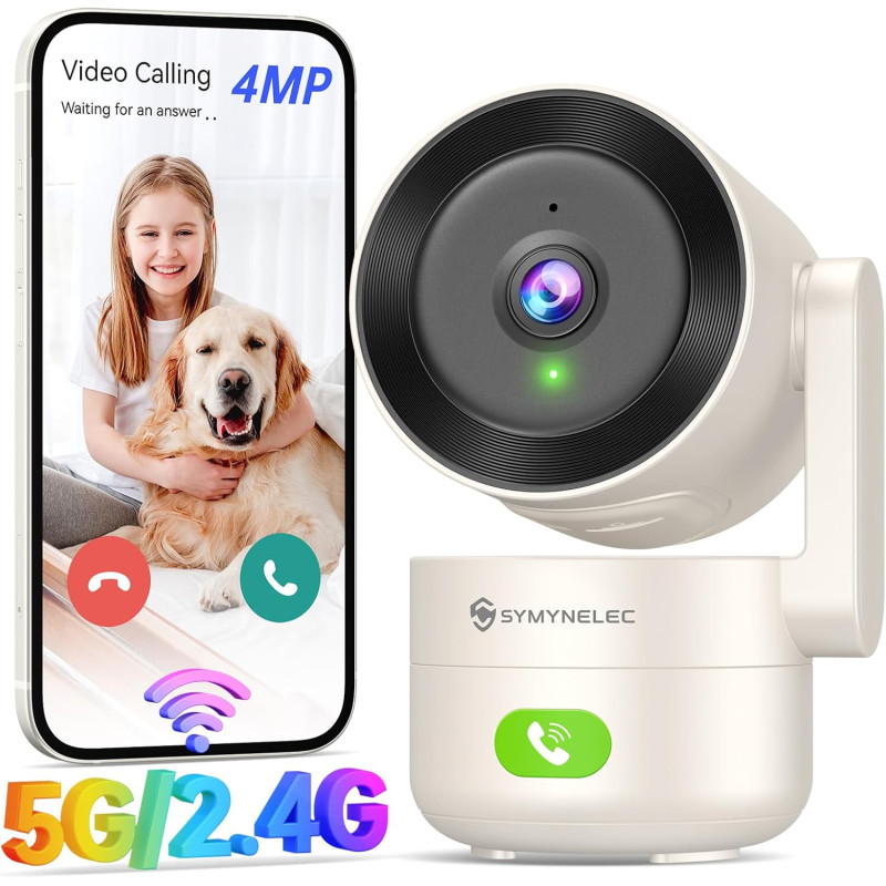 Внутрішня Wi-Fi камера Symynelec 2K 4MP: 360° огляд та 5 ГГц
