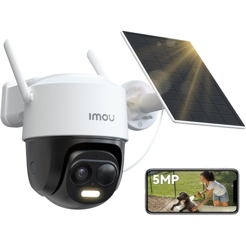 Бездротова вулична Wi-Fi камера Imou 5MP: Сонячна панель, акумулятор 5000 мАг та PIR-датчик