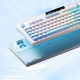 LANGTU L102: Дротова мембранна клавіатура, RGB, з екраном. (Білий з блакитним)