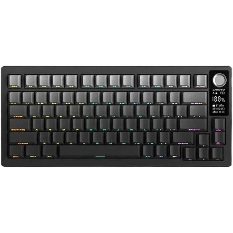Бездротова механічна клавіатура Langtu LT75 (75%): Hot-Swap, Tri-Mode, RGB (Чорна)