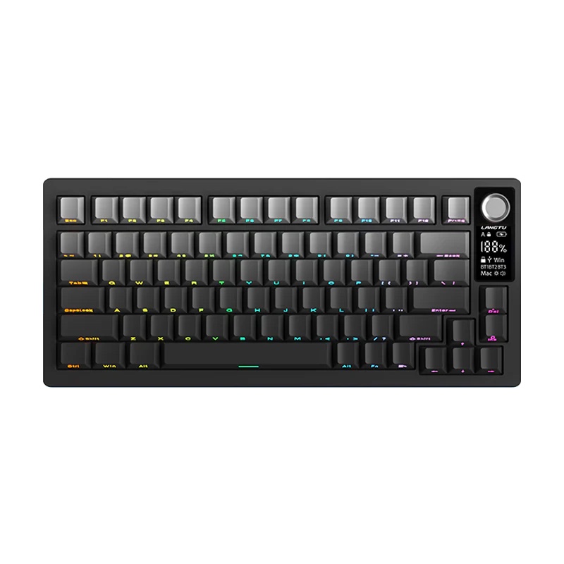 Бездротова механічна клавіатура Langtu LT75 (75%): Hot-Swap, Tri-Mode, RGB (Чорна)