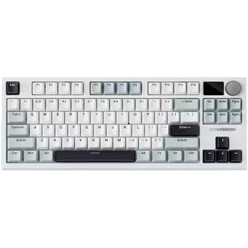 Професійна механічна клавіатура Langtu LT84 Pro (80% TKL): Hot-Swap, Tri-Mode, RGB з LCD-дисплеєм (Чорно-Білий)