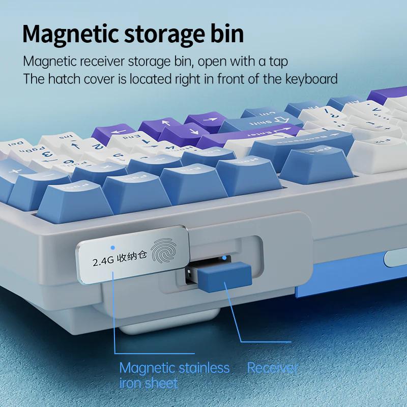 Професійна механічна клавіатура Langtu F99 (99%): Hot-Swap, Tri-Mode, RGB (Чорна)