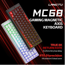 Механічна Дротова Клавіатура Langtu MC68: Magnetic Switch, 68 Клавіш, RGB, Type-C (Білий)