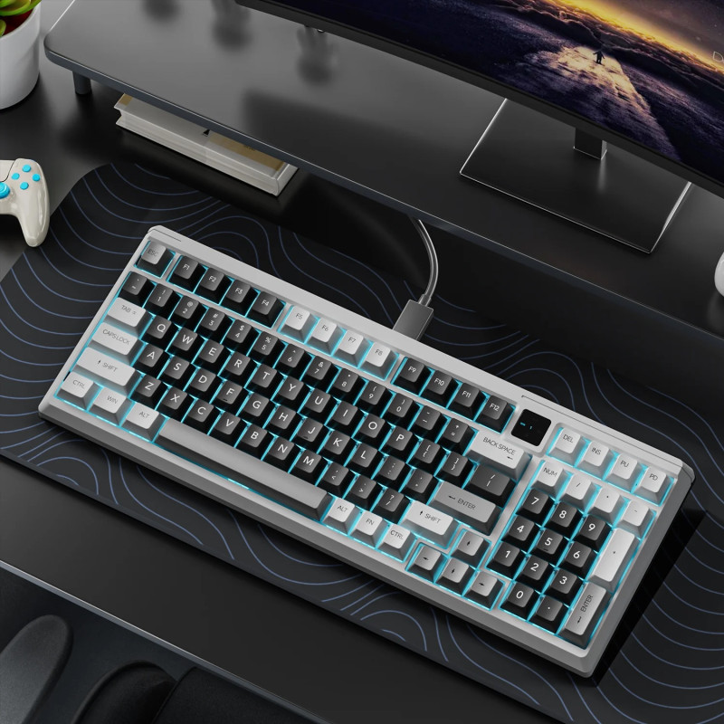 Механічна Клавіатура Langtu T98: 98 Клавіш, Hot-Swap, RGB, Type-C (Льодово-блакитний)