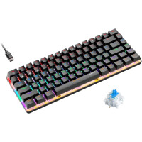 Компактна механічна Bluetooth клавіатура Ajazz AK33 (82 клавіші): RGB (Чорна)