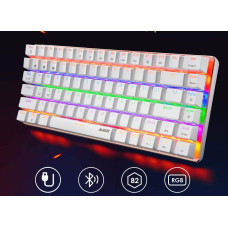 Компактна механічна Bluetooth клавіатура Ajazz AK33 (82 клавіші): RGB (Біла)