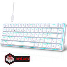 Механічна ігрова клавіатура HKSJ 60% (61 клавіша) – Red Switch, Type-C (Білий)