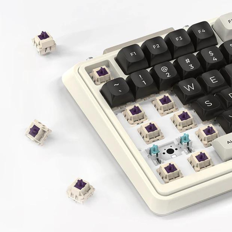 Бездротова механічна клавіатура KZZI K75 (75%): Hot-Swap, Tri-Mode, RGB (Полярний день)