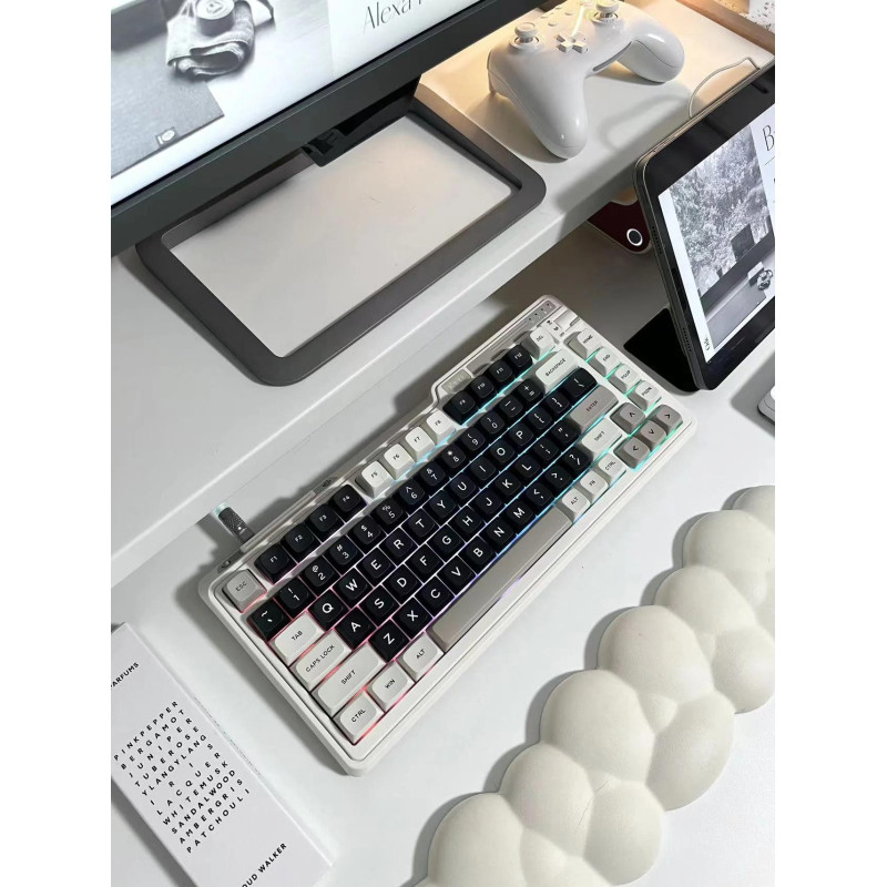 Бездротова механічна клавіатура KZZI K75 (75%): Hot-Swap, Tri-Mode, RGB (Блакитне море)