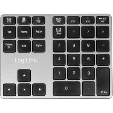 Цифрова Bluetooth Клавіатура LogiLink ID0187: 35 Клавіш, Алюмінієва. (Сріблястий)