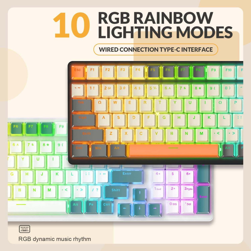 Механічна ігрова клавіатура Mambasnake K3 RGB: Червоні світчі, Металева панель (Чорна)
