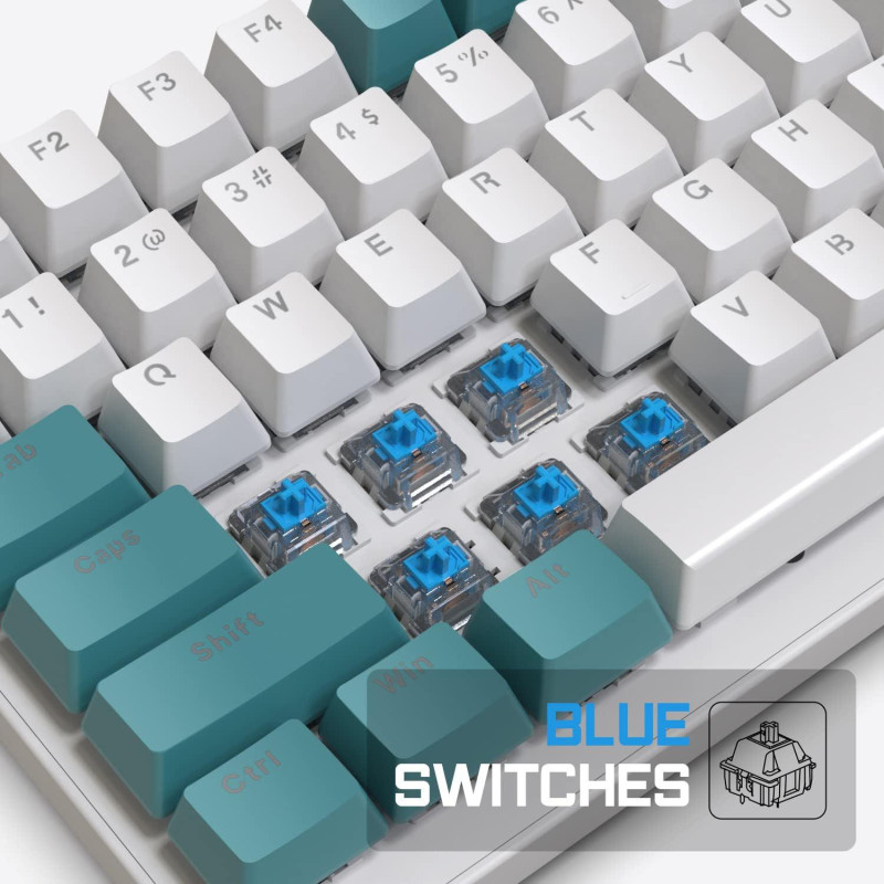 Професійна механічна клавіатура Mambasnake K6 Pro: 100 клавіш, RGB, Blue Switches (Зелена)