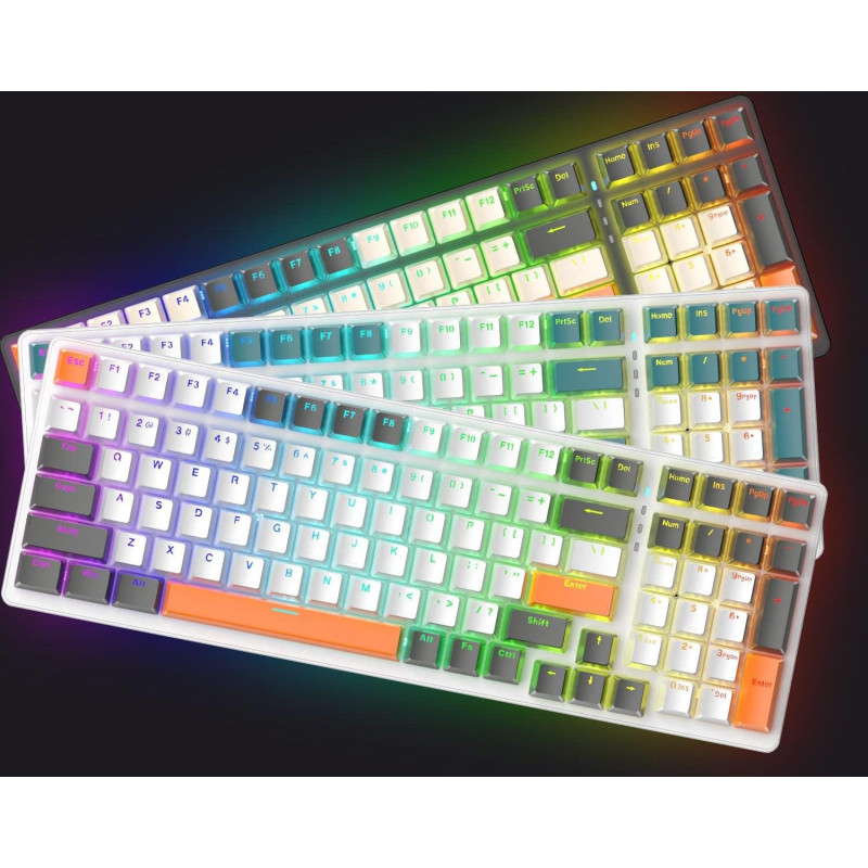 Професійна механічна клавіатура Mambasnake K6 Pro: 100 клавіш, RGB, Blue Switches (Зелена)